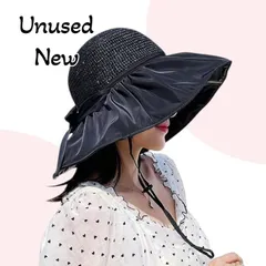 【未使用】帽子 レディース 折りたたみ つば広 日焼け防止 UVカット 紫外線対策 おしゃれ 夏用 ハット