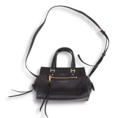 MARC JACOBS マークジェイコブス 2way♪ ミニ クルーザー サッチェル レザー ショルダー ハンド バッグ Sz.F　レディース 黒