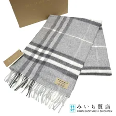 未使用 BURBERRY バーバリー マフラー 3994165 カシミア100％ ペールグレーチェック 服飾小物 箱あり H18561-1