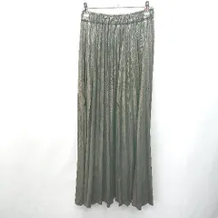 ◇ JEANASIS ジーナシス 光沢感あり プリーツ ロング丈 フレア スカート サイズF ゴールド系 レディース E  【1404240025240】