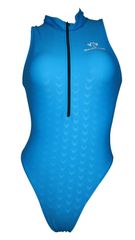 SWIMHXBY 競泳水着 レディース 水色 フロントジップ ウォーターポロ S-7XL