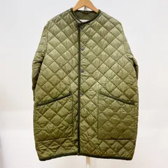 ■Barbour バブアー ノーカラーキルティングジャケット SIZE10 カーキー 良品■
