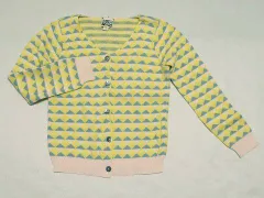 ボントン bonton アウトレット 子供服 女の子 4歳 約 100cm 長袖 カーディガン 黄色 春 秋 ★3 トップス ガールズ 女児 キッズ 【中古】 ユーズド リサイクル こども