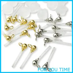 【人気商品】ピアス パーツ 樹脂 3mm 丸玉 カン付き キャッチ付き アレルギーフリー ゴールド シルバー 2色10ペア20個 セット