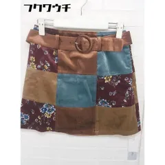 ◇ ●美品● ◎ REDYAZEL タグ付き サイドジップ ベロア 花柄 ミニ 台形 スカート サイズM マルチ レディース 【中古】 【1105210024156】