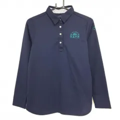 【超美品】キャロウェイ 長袖ポロシャツ ネイビー ロゴグリーン レディース LL ゴルフウェア Callaway