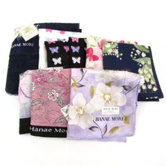 ハナエモリ ハンカチ 9点セット 未使用有 花柄等 ブランド まとめて 大量 小物 レディース HANAE MORI 森英恵 【中古】