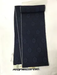 結城紬/未使用品/正絹/藍/湯通し済/美品/証紙/未仕立て/反物