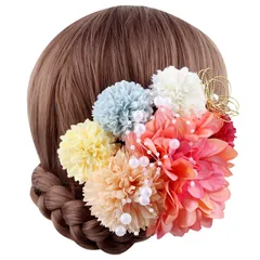 【特価商品】髪飾り 8点セット 人気 成人式 水引 金箔 銀箔 組紐 ロープ ゴールド シルバー ヘアアクセサリー Mangoton 前撮り 振袖 卒業式 結婚式 和装 浴衣に ブライダル 花嫁 ヘッドパーツ レッド