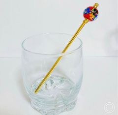 蜻蛉玉のネジ式かんざし　赤系
