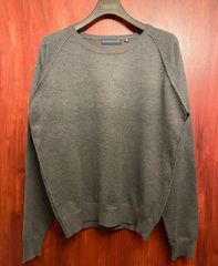MADE IN ITALY製 Nazareno Gabrielli クルーネックセーター チャコールグレー Lサイズ