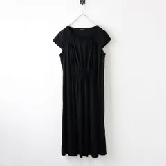 【値下げ】インゲボルグ INGEBORG フラワーニットモチーフ付き フロントタック入り ロングワンピース /ブラック 黒【2400014103755】のサムネイル