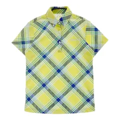 サイズ：S ADIDAS GOLF アディダスゴルフ B22032 ボタンダウン 半袖ポロシャツ チェック柄 イエロー系 [240101522111] ゴルフウェア レディース ストスト