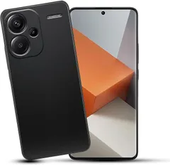 JACRON Redmi Note 13 Pro+ 5G ケース 耐衝撃 落下防止 Xiaomi Plus 軽・薄型 ストラップホール付き 柔軟 砂艶消しの質感 ほこりが付かない 滑り止め スマートフォンケース(ブラック)