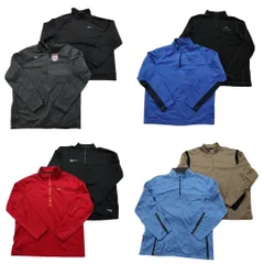 古着卸 まとめ売り ナイキハーフジップジャージ 8枚セット (メンズ XL ) スウォッシュ プルオーバー スタンドカラー 中古 古着 NC2303