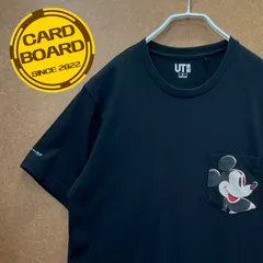 USA古着 ミッキーマウスMICKEY MOUSE フロントポケット 半袖Tシャツ 黒S