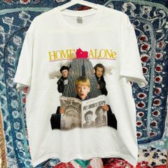 ホームアロン Ｔシャツ ティーシャツ 白T 可愛い 攻め 前衛的 ムービーT HOME ALONE ティーシャツ 半袖 Tシャツ 新品 映画T  XL 2XL レトロ 個性的 奇抜  攻め 前衛的 ビンテージリプリント vintage riprint 古着