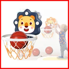 【人気商品】[TradeWind] バスケットゴール バスケットリング ネット バスケ ボード 壁掛け シュート練習 ボール エアポンプセット ミニサイズ(ブルーベア24cm)