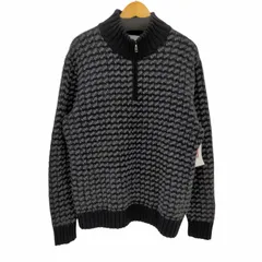 ブリオーニ BRIONI MADE IN ITALY ハーフジップ長袖カシミヤ混アルパカ混シルク混ハイネックニット バーズアイ メンズ  54のサムネイル