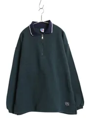 【お得なクーポン配布中!】 90s USA製 ラッセル ハーフジップ スウェット メンズ XL / オールド トレーナー ポロシャツ タイプ 裏起毛 ツートン ボックス 大きいサイズ