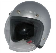 新品！ ZK-380スモールジェット【メタリックシルバー】+クリアーバブル（劣化防止UVカット＆キズに強いハードコート加工済）SG公認 PSC認可 全排気量対応 盗難防止金属ホルダー 社外シールド装着可能！フリーサイズ(57～60㎝)