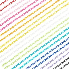 PH PandaHall 22本 プラスチックチェーン ラスチックカーブチェーン 41cm 43cm 11色 メガネ用 ケーブルチェーン リンク ストラップチェーン ジュエリー作り( 混色,  幅約7～7.5mm、長さ41～43cm)