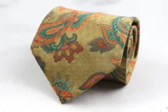 ジャンニ・ヴェルサーチ ブランド ネクタイ 総柄 ペイズリー シルク 日本製 PO  メンズ ベージュ Gianni Versace 【中古】
