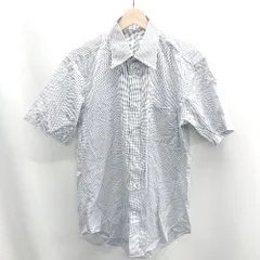 ◇ ⊂ ◎ Φ SUIT SELECT スーツセレクト チェック柄風 半袖 シャツ サイズL グレー系 メンズ E  【1410100034659】