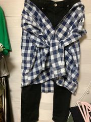 古着リメイク　リメイクジーンズ　デニム　スカート　フレア