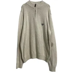 CHAPS コットン ニット セーター L アイボリー チャップス ハーフジップ 古着卸 アメリカ仕入 a611-6515