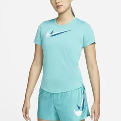 ナイキ nike Dri-FIT スウッシュ ラン ランニングTシャツ 半袖 ウィメンズ レディース 女性【dd6479-392】陸上・ランニング用品 L (392)ウォッシュドティール