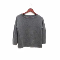 ヒューマンウーマン HUMAN WOMAN arrive paris ニット カットソー ボートネック 長袖 ウール M グレー /YK
