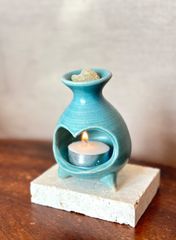 海を感じるフランキンセンス香炉単品　(玉城焼) やちむん