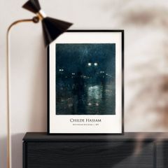 【A4】チャイルド・ハッサム Fifth Avenue Nocturne アートポスター 五番街 ノクターン 名画 絵画 特大 アートパネル AP278