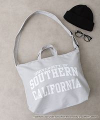USC 南カリフォルニア大学 2WAY SHOULDER BAG ショルダーバッグ トートバッグ 肩掛け 2バッグ キャンバスバッグ メンズ レディース カレッジ ロゴ アメカジ スポーツ アイビー リーグ ブランド スマホポケット マザーズバック