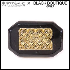 シャネル CHANEL ピンブローチ マトラッセ B23A ゴールドxブラック プラスチック メタル GP レディース 101798500