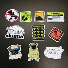 防水ステッカー　10枚セット　『 パグ　ジョーク　標識　禁止 』シールセット　iPhoneやスマホケース、MacBookに最適！　　輸入雑貨　レトロ　.(STK051)