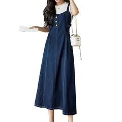 【新着商品】ジャンパースカート サロペットスカート レディース ロング 大きいサイズ デニムスカート デニム [VYOOU] 春、夏、秋