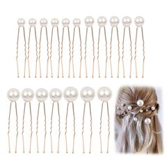 【人気商品】パール Ｕピン ヘアアクセサリー パールピン 4サイズ キラキラ おしゃれ 造花飾り 飾り 浴衣 和装髪飾り Uピン ヘアピン ヘア飾り 髪飾り ヘアアクセサリー 成人式 七五三 披露宴 パーティー 入学式 卒業式 和装 シルバー 18個セット (