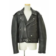 【古着】ダブルレザーライダースジャケット