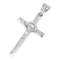 クロス ペンダントトップ ホワイトゴールド K18WG ダイヤモンド 0.13ct 十字架 キリスト 6.1g 【中古】 USED-AB 【9304】