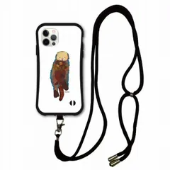 [iPhoneSE 第3世代/第2世代] iPhone15 Plus i-coronケース スマホショルダー付 アニマル柄 動物 アイフォン 14 Pro 13 Mini 12 11 SE 第2世代 スマホケース ショルダーストラップ 肩掛け ラッコ親子 すや