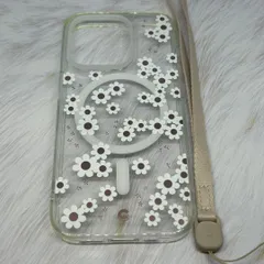 CYRILL iPhone14Pro ケース クリア ストラップ付 ホワイトデイジー【Re:Style】