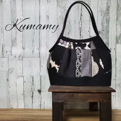 受注製作【柄合わせお任せで大特価】ハギレdeパッチワーク(ブラック系)　グラニーバッグL