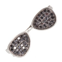 ペンダントトップ メンズ K18WG 18金 18k ブラックダイヤモンド サングラス ペンダントヘッド ホワイトゴールド メガネ 眼鏡 ティアドロップ 日本製 刻印入り 鑑別書付き シンプル プレゼント ギフト