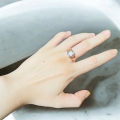 六角ストーン×透かし模様✨ジオメトリックリング ゴールド 指輪
