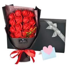 Pknoclan ソープフラワー 花束 造花 バラ ローズ 薇 石鹸花 枯れない花 シャボンフラワー ブーケ 母の日 誕生日 記念日 敬老の日 結婚祝い バレンタインデー ホワイトデー クリスマス 入学 卒業祝い 贈り物 人気 プレゼント ギフトボック