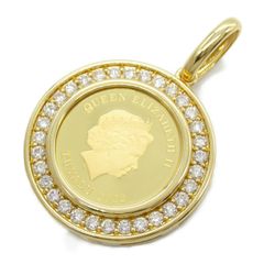 ジュエリー JEWELRY ペンダントトップ コイン ペンダントトップ ｺｲﾝ 8.6g K18（イエローゴールド） ダイヤモンド トップ ユニセックス Used A