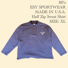 80's ESY SPORT WEAR MADE IN U.S.A. Half Zip Sweat Shirt
