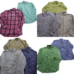 古着卸 まとめ売り チャップス 長袖シャツ 10枚セット (メンズ Ｌ ) ストライプ 無地 マドラスチェック ボタンダウン 中古 古着 MY4484